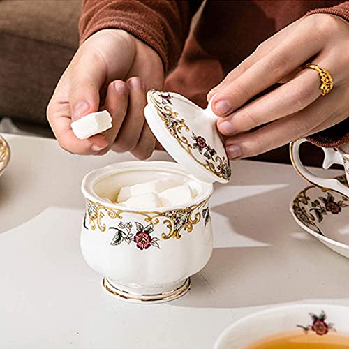 Juego de Tazas de café de cerámica Europea Juego de té de la Tarde Servicio de 6 Tazas de café y platillos Azucarero… - Imagen 6