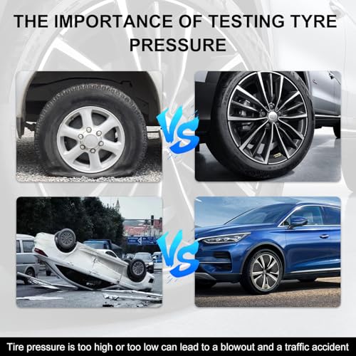 Image of TecoKart 8PCS Tyre Pressure Monitor Valve Caps, 2.4Bar Car Tyre Pressure Checker with 3-Color Indicator, Universal Tyre Caps Valve for Car, Onelap Tyre Pressure Monitoring System with Wrench&Nuts