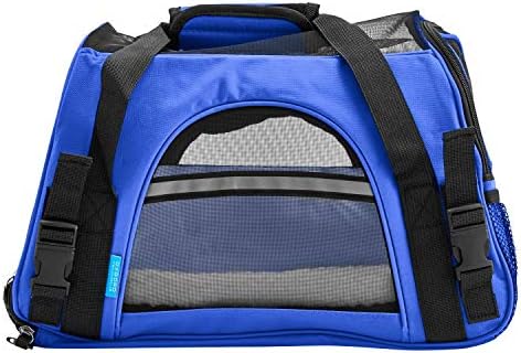 Airline Approved Pet Carrier - Soft-Sided Carriers for Small Medium Cats and Dogs Air-Plane Travel On-Board Under Seat Carrying Bag with Fleece Bolster Bed For Kitten Cat Puppy Dog Taxi