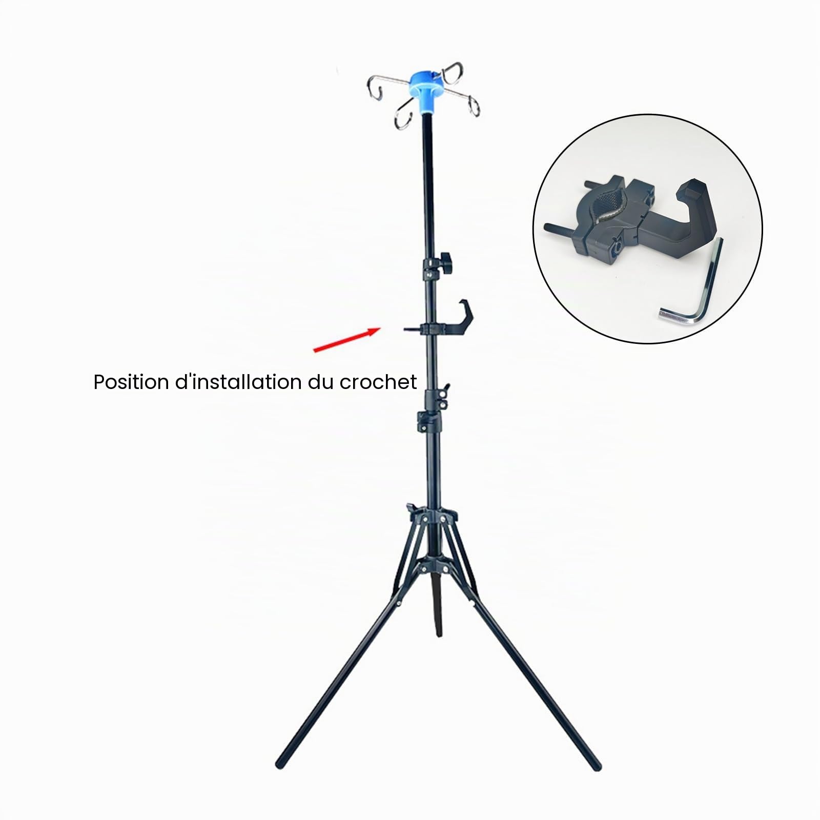 Support Perfusion Portable Pliable, Potence IV Supérieure Amovible, Perfusion Réglable Hauteur pour Fauteuils Roulants, Lits, Cliniques de Soins Infirmiers, Soins à Domicile, Voyage