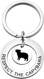 Capybara Lover Gift Respect The Capybara Keychain Capybara Fan Jewelry Rodent Animal Lover Gift