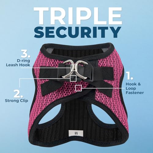 Image of Voyager Step-in Air Dog Harness - All Weather Mesh Step in Vest Harness for Small and Medium Dogs by Best Pet Supplies - Harness (Fuchsia 2-Tone), X-Large