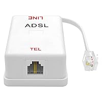 Vista 2 de NECABLES Filtro DSL para línea de teléfono 6 inductores versión RJ11 6P2C macho a hembra blanco