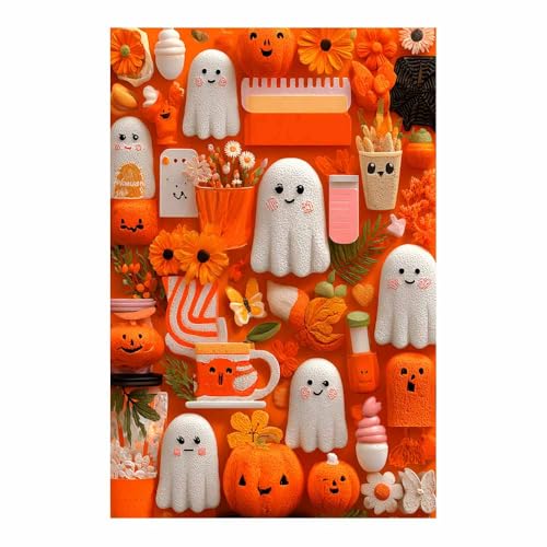 Décorations de fête d'halloween tableau en toile orange pour salon et chambre CUDAOO