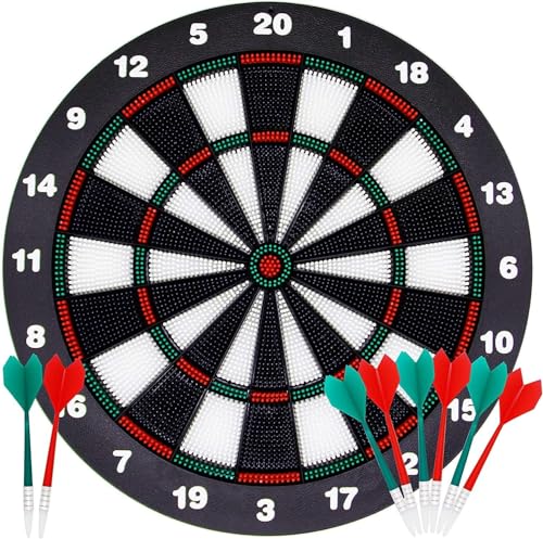 Safe Dartboard Set Ø42cm /16.5-inch for Children and Adults Dartboard with 6 Darts Set