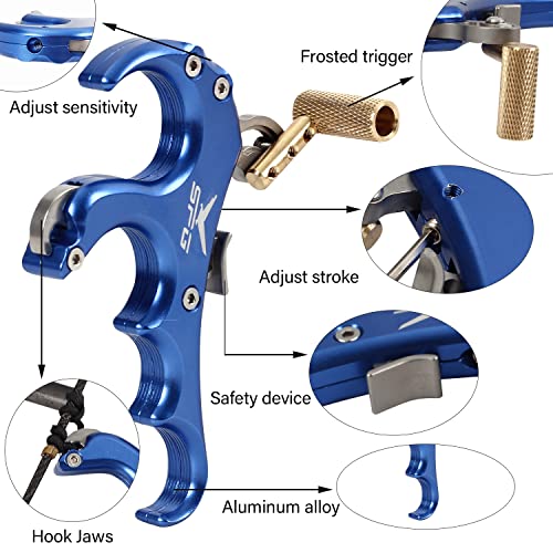 Fenjaner Archery Compound Bow Release Aid Archery Release Bow Release For Compound Bow Outdoor Shooting Accessories (Blue) #TOP1