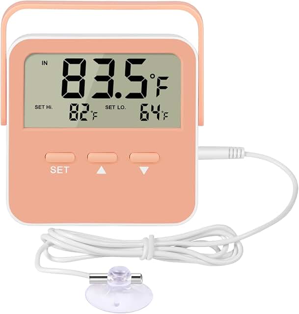 Freezer Alarm 2 Pack Digital Refrigerator Thermometer Alarm Freezer Thermometer Alarm high Low Temperature Alarm Extra Sen...