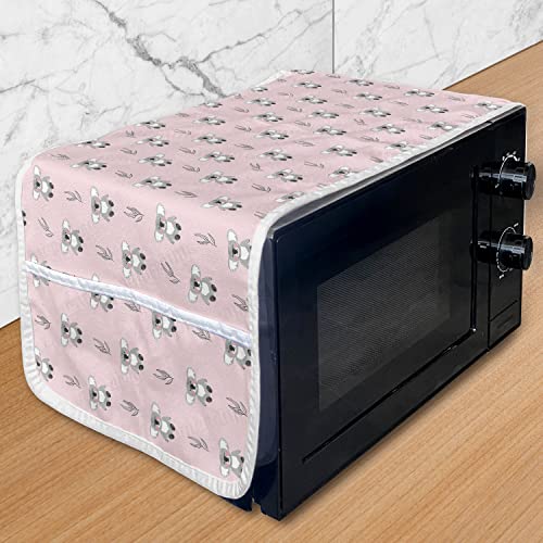 Lunarable Aquatic Washing Machine Organizer, Little Penguins on Icebergs, Anti-slip Fabric Cover for Washers and Dryers, 47" x 18.5", Sky Blue Champagne