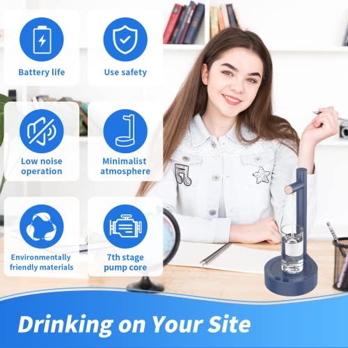 Floverkity Intelligent Desktop Water Dispenser Automatic Drinking, Water Dispenser For 5 Gallon Bottle, Portable Dispenser With Jug Cap & Filter Head, For Home, Office, Outdoor (Navy) #TOP3