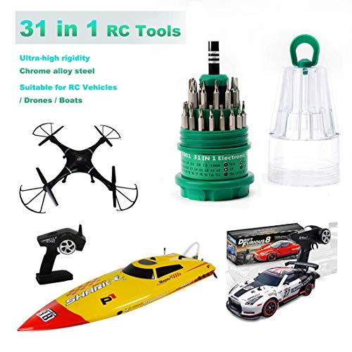 Preisvergleich Produktbild Kits Zubehör für RC-Fahrzeuge Fernbedienungshubschrauber Schnellboote Fahrzeug Wasserfahrzeugboote Spezialwerkzeug Kompatibel Handy Computer Geräte Reparaturwerkzeuge 31-in-1 Multi-Kits Schraubendreh