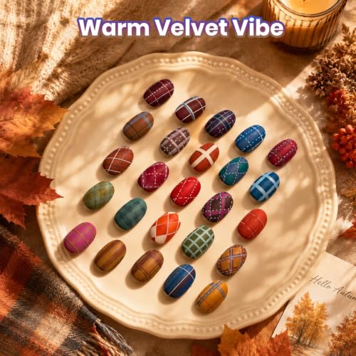 Image of Beetles Fall Gel Polish Set - Fall Passage Collection, Burgundy Brown Orange 25 Autumn Colors Dark Gel Polish with Base Glossy Matte Top Coat UV LED Soak Off Gifts for Women
