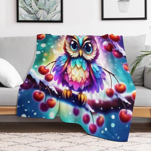 Couverture polaire hibou légère pour éliminer la fraîcheur des nuits sur le sofa