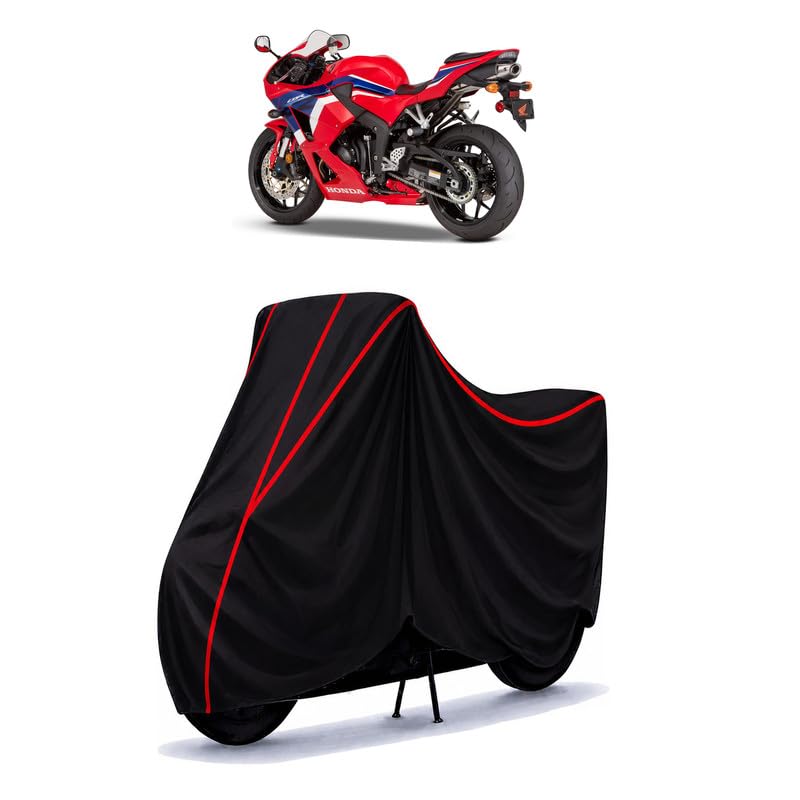 Image of CBR 700 RR Water Resistant Bike Cover for All Motorcycles & Rain | Heavy Duty Taffeta Fabric | UV Protection, Dustproof, Scratchproof | All Weather Two Wheeler Body Cover with Elastic Bottom