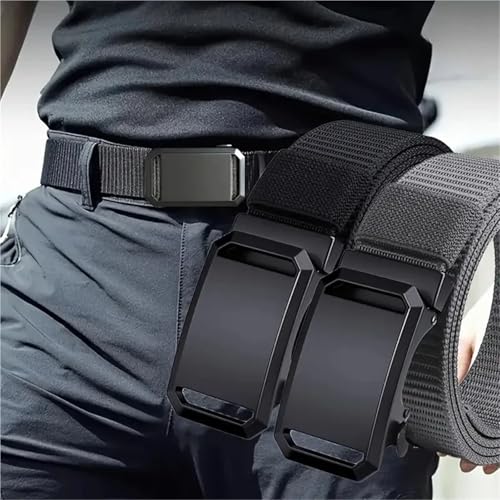 Automatic Buckle Belt Canvas Tactical Workwear Casual Outdoor Military Training Pants Belt For Men3
