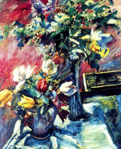 Paint by Numbers Kits for Beginner Lilac and Tulips DIY Canvas Oil Painting with Brushes Acrylic Pigment