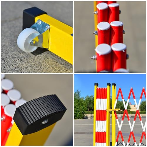 Barrière mobile extensible et réglable, clôture de sécurité pliante pour chantier - 5
