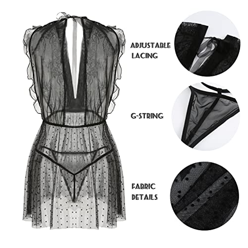 ALCEA ROSEA Lingerie feminina, conjunto de 3 peças com cinta-liga, sutiã e calcinha de renda sexy, b