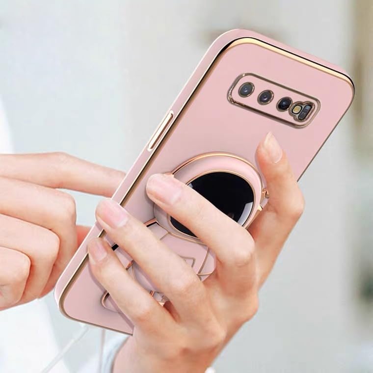 Image of for Samsung Galaxy S10 Plus Case Cute 3D Astronaut Stand Design Camera Protection Shockproof Soft Back Cover (for Samsung Galaxy S10 Plus, Pink)