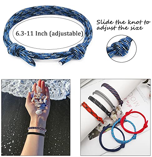 Jewdreamer 12Pcs Nautical Braided Bracelets For Men Women Handmade Rope Paracord Bracelet Cool String Friendship Bracelet Adjustable #TOP1