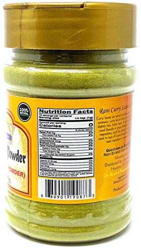 Rani Curry Leaves Powder (Kari Neem Patha) Indian Spice 2.4Oz (70G) Pet Jar ~ All Natural | Vegan | Gluten Friendly | Non-Gmo | Product Of Usa #TOP2