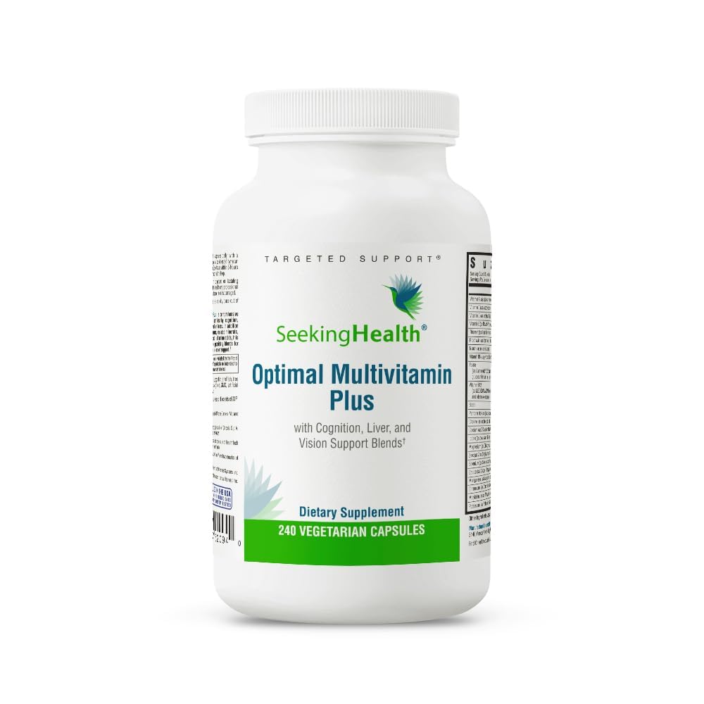 Multivitamínico Plus Óptimo de Seeking Health, vitaminas B activas y L-5-MTHF, riboflavina, B6, folato biodisponible y B12, CoQ10, apoyo a la metilación, vegetariano (240 cápsulas)