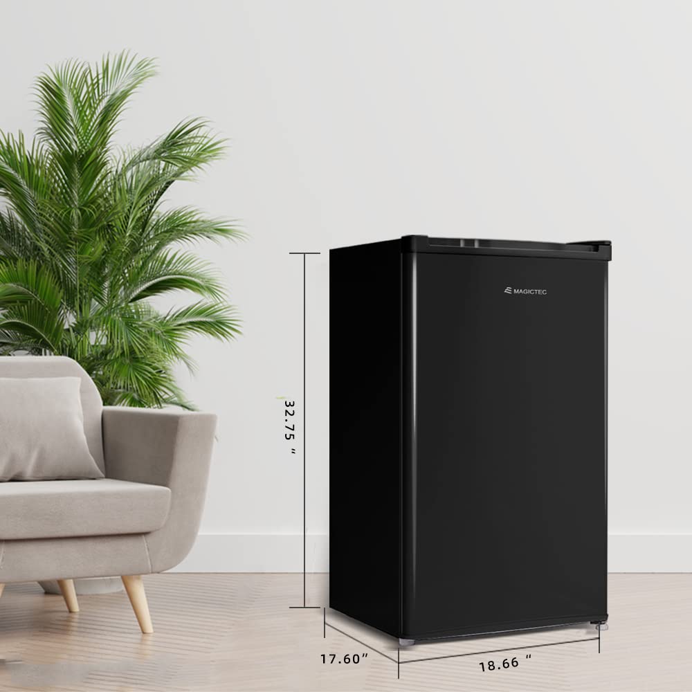 Frigo Sotto Piano 85L, Mini Frigo, Piccolo Frigorifero, Posa Libera, Raffreddamento Diretto, Porta Reversibile, Sbrinamento, Regolazione della Temperatura Regolabile, Illuminazione a LED (Black