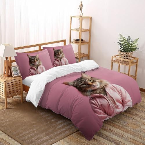 Housse de couette super king microfibre douce parure imprimé 3D animaux land - 2