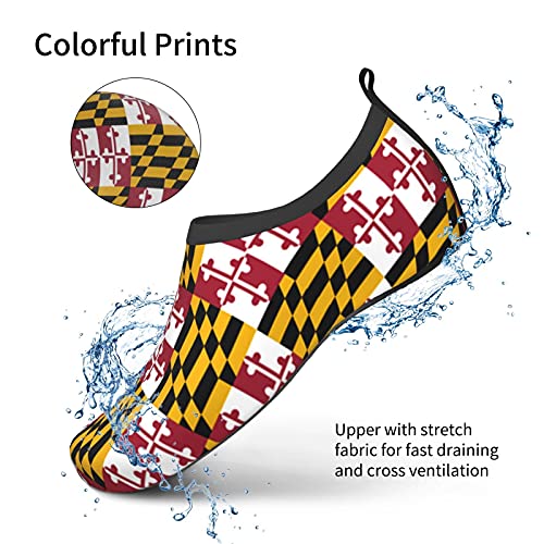 Allgobee BLACK-298 Water Shoes For Womens Mens,Outdoor Beach Maryland Flag Pride Aqua Socks,Barefoot Shoes Surfing Yoga thumb #3