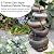 Glitzhome Water Fountain Outdoor, 5-Tiered Stacked Pebbles Outdoor Fountain with LED Lights and Pump, 24.5" H Zen Style Polyresin Waterfall Fountain Water Feature for Garden, Yard, Patio, Porch Decor