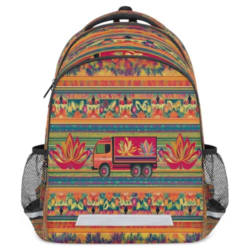 Sac à dos motif camion indien idéal pour l'école et les sorties en famille