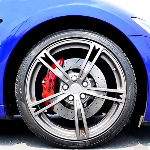 Image of 6Pcs SS Car Brake Calipers Rims Wheels Stickers Compatible Equinox Malibu Camaro Traverse Blazer Cruze Trailblazer Trax Sonic Spark