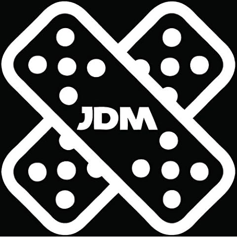 Band Aid JDM Japanese Car Truck Window Bumper Vinyl Graphic Decal Sticker- (8 inch) / (20 cm) Tall GLOSS WHITE Color Cover