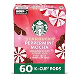 Starbucks K-Cup Coffee Pods, Peppermint Mocha Naturally Flavored Coffee for Keurig Coffee Makers, 100% Arabica, Limited Edition Holiday Coffee, 6 Boxes (60 Pods Total)