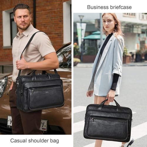 Image of Shrrie Vegan Leather Laptop Bag 17 to 17.3 Inch for Men and Women