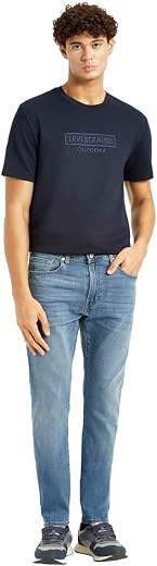 Levi's Men's 512 Blue Slim Tapered Fit Mid Rise Selvedge Jeans