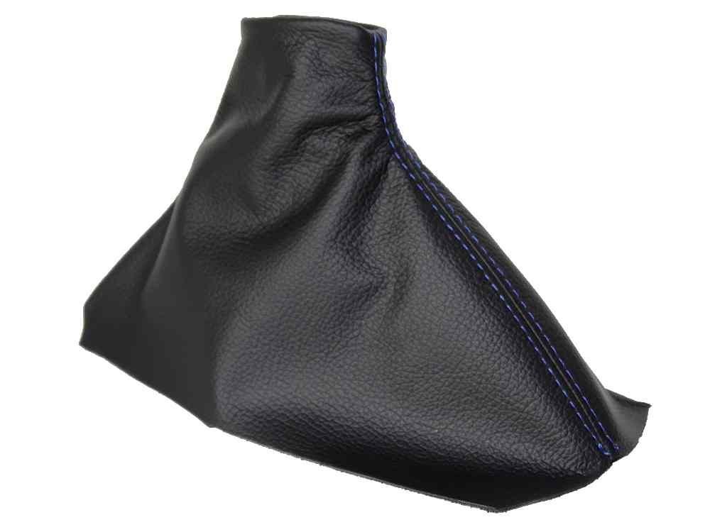 The Tuning-Shop Compatible with Shift Boot for Ford Mustang GT 2010-2015 Black Italian Leather Blue Stitching