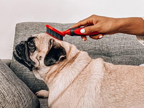 Tuff Pupper Round Bristle Soft Brush For Dogs And Cats | Gentle Grooming For Short Or Long Hair | Soft Pin Tool For Sensitive Skin | Detangle & Remove Loose Fur | For Dematting & Detangling Undercoat #TOP7