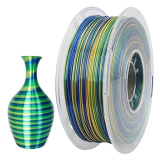 CC3D Silk Candy PLAフィラメント 1.75mm ダイナミックキャンディカラー シルク PLA 3Dプリンターフィラメント 1kg グラデーション変化 マルチカラー シャイニーフィラメント FDM 3Dプリント素材用 (キャンディゴールドブルーグリーン)