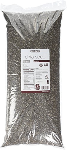 Nutiva Organic Premium Raw Black Chia Seeds, 10 Pound | USDA Organic, Non-GMO | Vegan, Gluten-Free, Keto & Paleo | Nutrient-Dense Seeds with 3g Protein & 5g Fiber for Salads, Yogurt & Smoothies