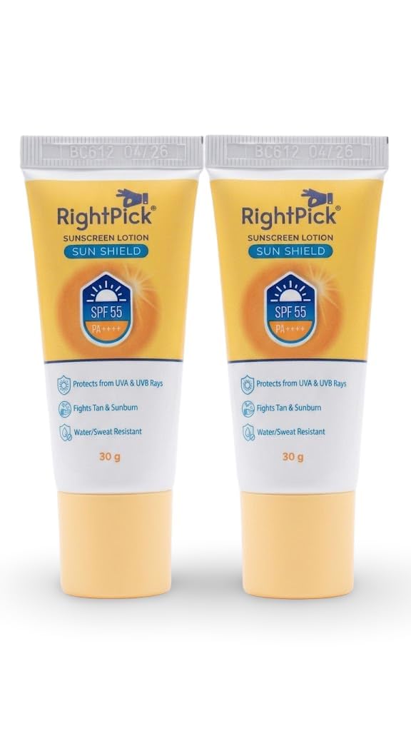 Right-Pick Sunscreen Lotion SPF 55 PA++++ | Broad Spectrum UVA & UVB Protection | 30g Pack of 2-image-48