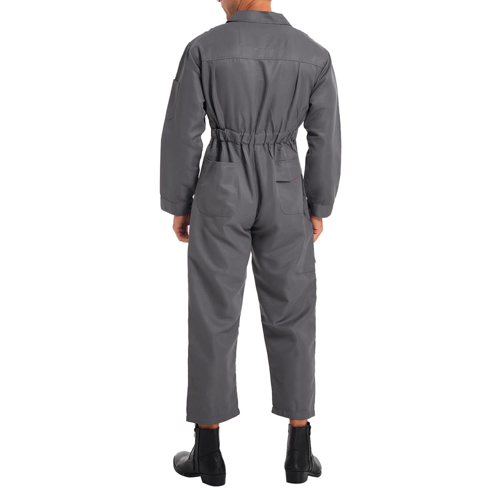 Uomo Tuta da Lavoro Manica Lunga Cerniera Tuta Multitasca Abbigliamento da Lavoro S-4XL
