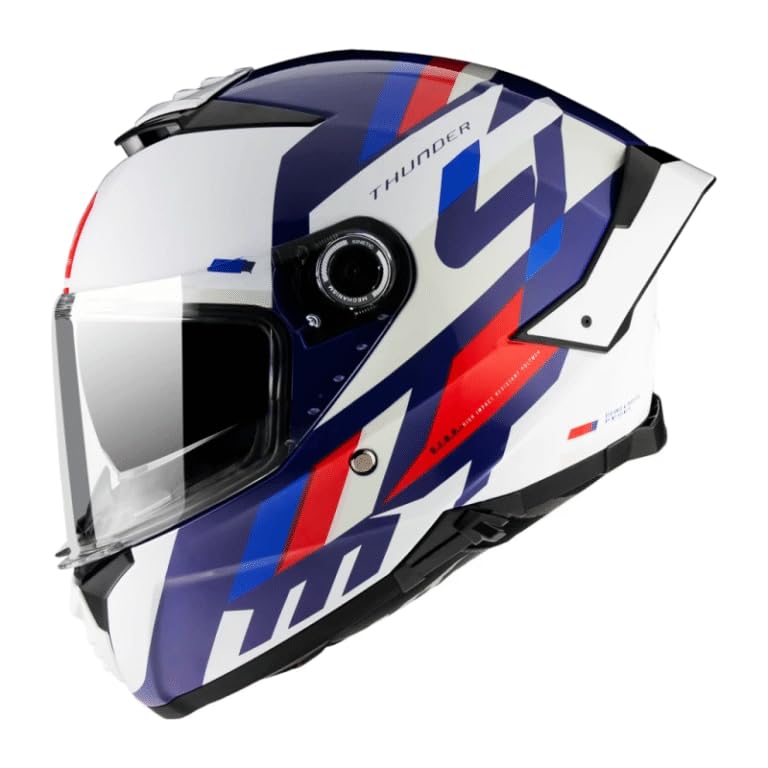 Casco MT Integral Thunder 4 SV Ergo C7 Perla Azul Rojo Brillo XL