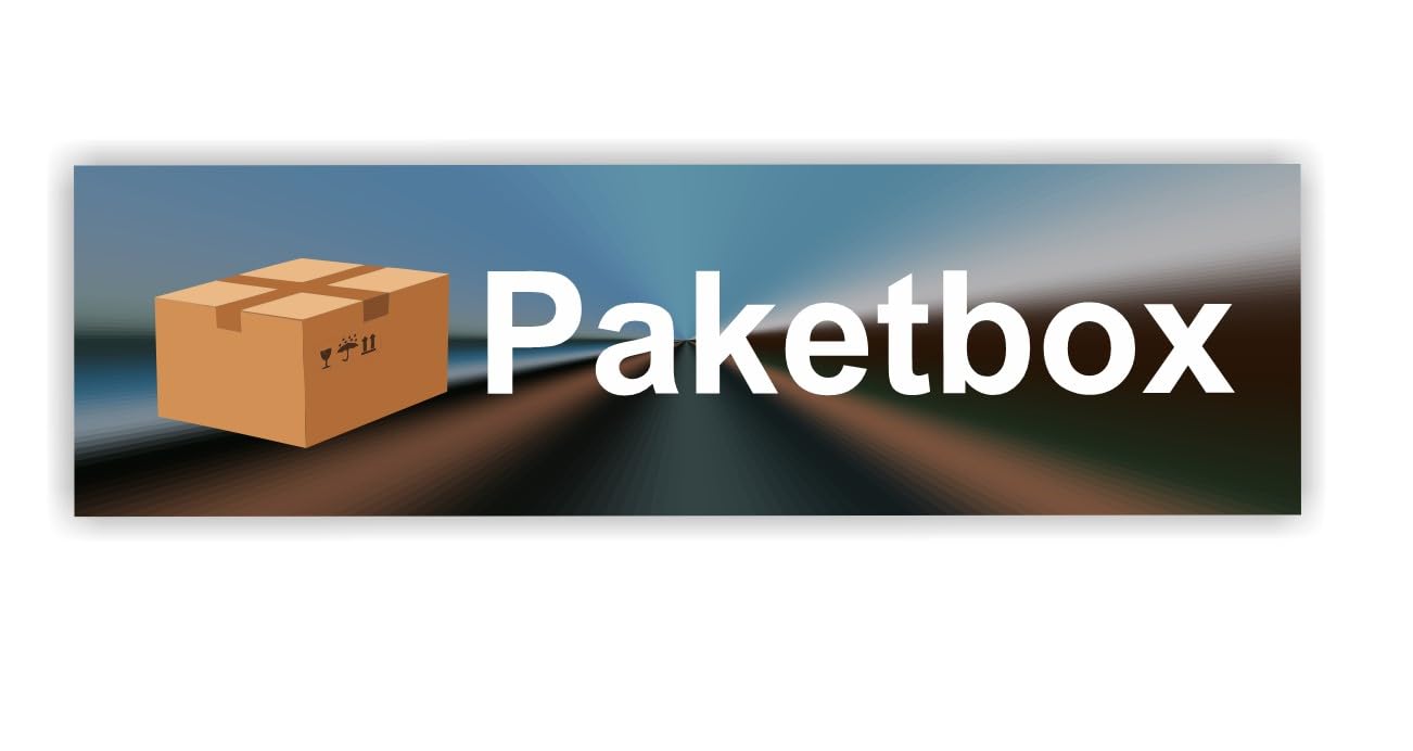 Parcel Box Sticker, Labelling for Your Parcel Box (RPMw9) No. 4 Blue Brown Narrow, 20 cm Length