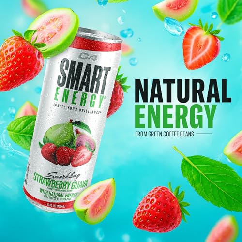 Image of C4 Smart Energy Drink - Sugar Free Performance Fuel & Nootropic Brain Booster, Coffee Substitute or Alternative | Strawberry Guava 12 Oz - 12 Pack