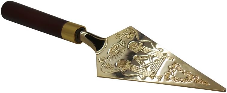 24k Gold Coated Freemason Trowel Masonic Letter Opener Freemasons Tool Any Lodge in Gift Presentation Box Award Trophy Engraved Symbols Tools Logo