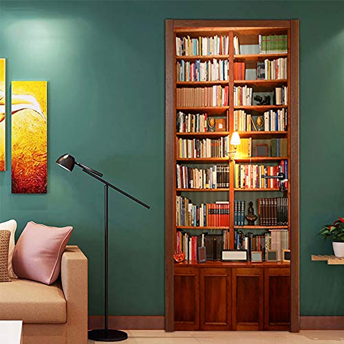 KACOLOR 3D Stairs Art Door Sticker for Bedroom Livingroom Bathroom, 2PCS Wall Decal Self-Adhesive Waterproof Removable Door Murals Wallpaper Home Decoration (KA-F027)