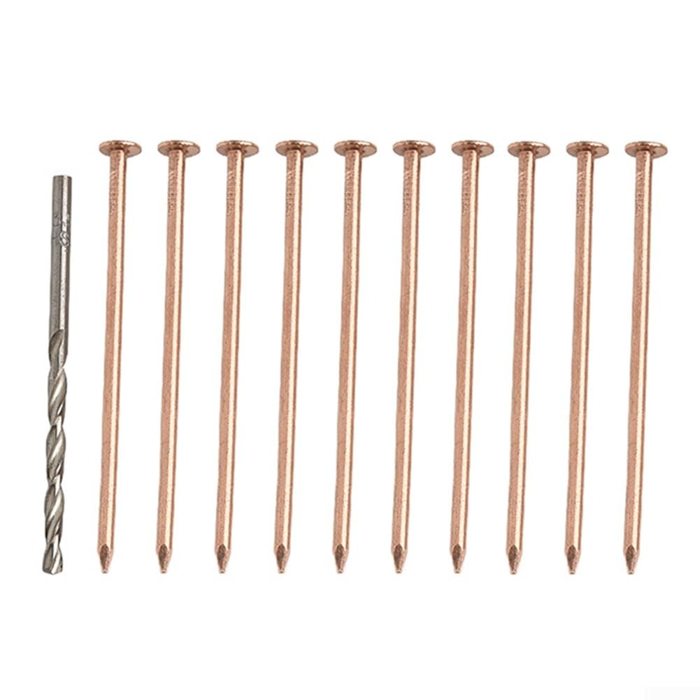 Tree Killer Nails 3,15 Inches, Copper Stump Removal Spikes for Root Killing, 10 Pack with Drill