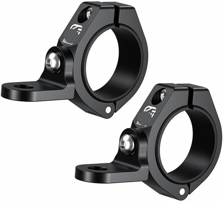 Motorcycle Light clamp Motorcycle Headlight Spotlight Mount Bracket Flag Mount Solid Heavy Duty Roll Bar Clamp 360° Adjustable Fog Tube Fork Clamp