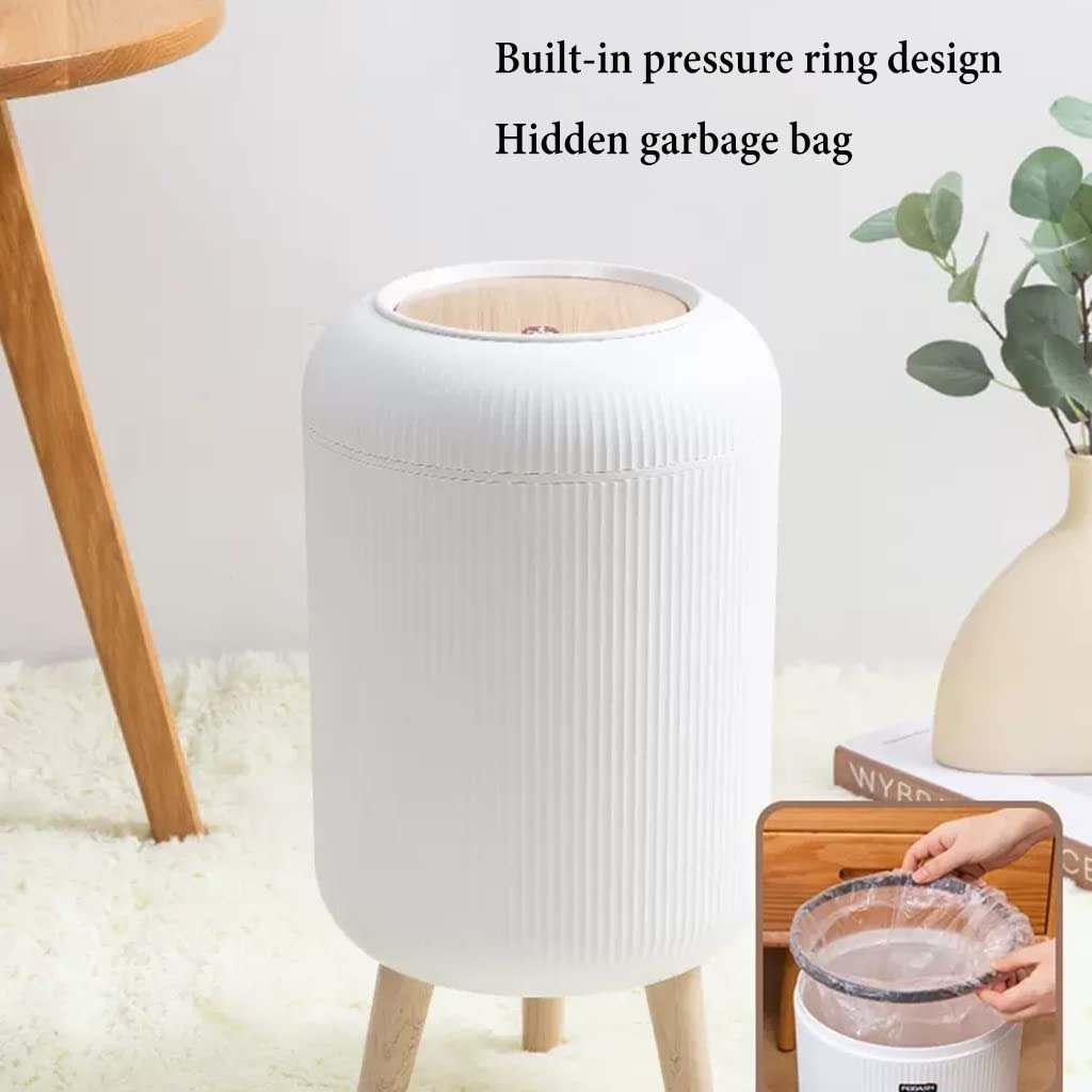 Cubo plástico estrecho 10L con patas diseño moderno cocina baño(/White)