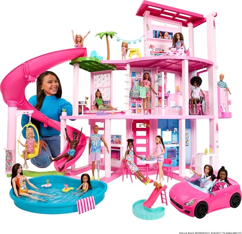 image for Barbie Dreamhouse, Pool Party Doll House with 75+ Pieces and 3-Story S